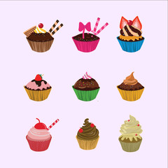 Cupcakes set
