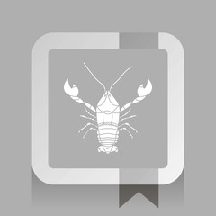 crayfish. white icon vector