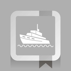 boat on the waves. white vector icon