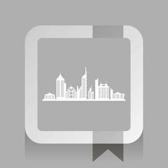 city silhouette. white vector icon