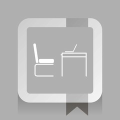 workplace. white vector icon