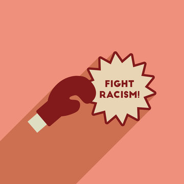 Flat web icon with long shadow racism fight