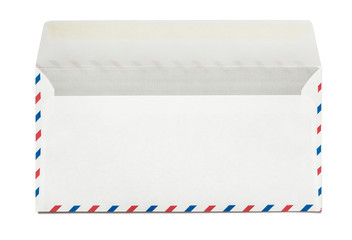 Blank airmail envelope isolated, rear view