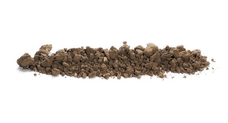 pile dirt isolated on white background, with clipping path