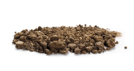  pile dirt isolated on white background, with clipping path
