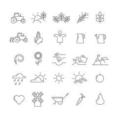 Set of icons with farming life.