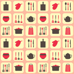 Kitchen tools seamless pattern