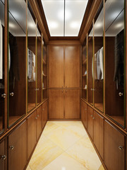 Dressing room interior in classic style. 3d rendering - 136819817