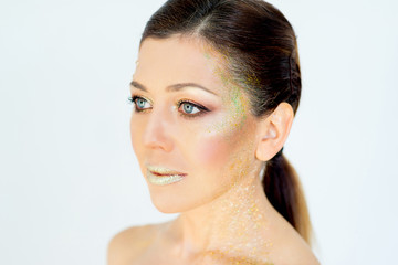 Naklejka premium portrait of a beautiful woman with make-up