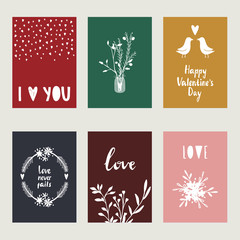 Valentines day set cards.