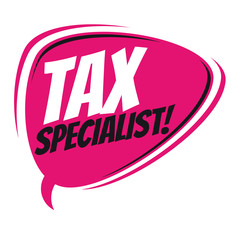 tax specialist retro speech balloon