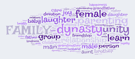 Family word cloud. Made of with words related to family