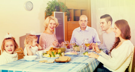 Sunday dinner of family