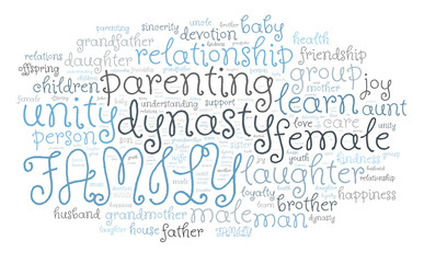 Family word cloud. Made of with words related to family