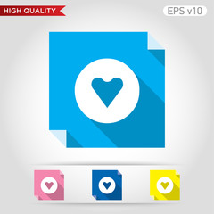 Heart icon. Button with heart icon. Modern UI vector.