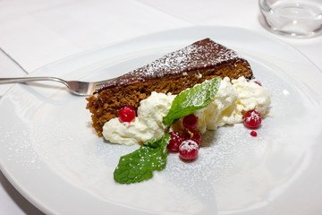 with cream