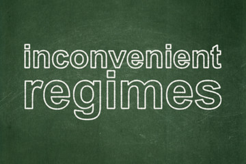 Obraz premium Politics concept: Inconvenient Regimes on chalkboard background