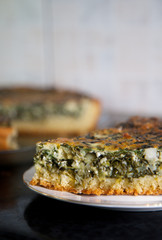 Homemade spinach pie Greek traditional