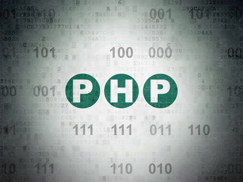 Software concept: Php on Digital Data Paper background
