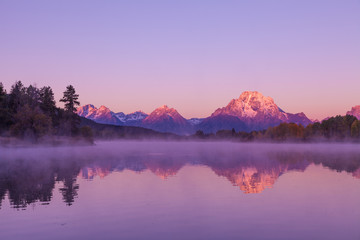 Sunrise Fall Reflection in the Tetons