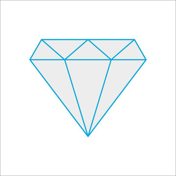Diamond simple flat icon on background