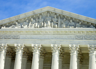 Inscription over the United States Supreme Court Building in Washington DC.