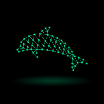 Abstract dolphin. Abstract background. Vector illustration.