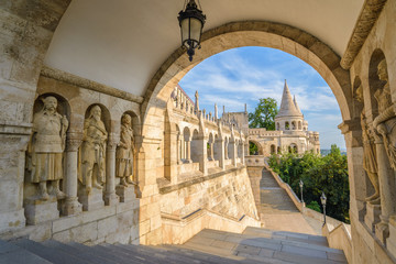 Naklejka premium Halaszbastya Fisherman Bastion gate, Budapest, Hungary