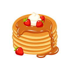 Pancakes with strawberries