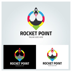 Rocket point logo design template. Colorful logo design concept. Vector illustration