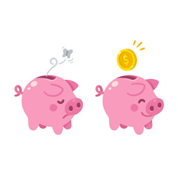 Cute Piggy Bank Illustration