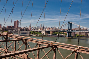 Manhattan Bridge New York ,NY, view from the Brooklyn bridge