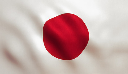 Japan Flag Waving - Japanese Texture
