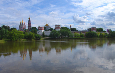 Fototapeta na wymiar View at Novodevichy Monastery in Moscow. Russia.