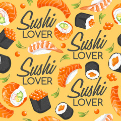 Sushi Rolls Elements : Vector Illustration
