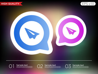 Send or paper plane icon. Button with paper plane icon. Modern UI vector.