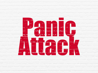 Health concept: Panic Attack on wall background