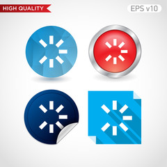 Loading icon. Button with loading icon. Modern UI vector.