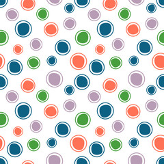 Seamless vector geometrical pattern. Endless background with hand drawn circles. Graphic illustration. Print for cover, fabric, wrapping, background.