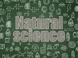 Science concept: Natural Science on School board background