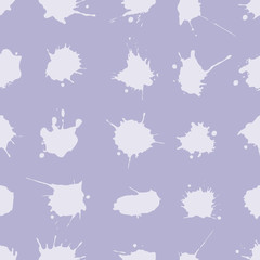 Vector seamless pattern with inc splash, blots, smudge and brush strokes. Grunge template for web background, prints, wallpaper, surface, wrapping, elements for design.