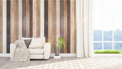 Modern bright interior . 3D rendering