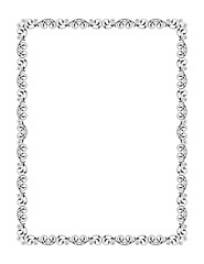 Ornate rectangular black frame, letter page proportions.