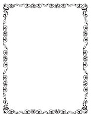 Ornate rectangular black frame, letter page proportions.