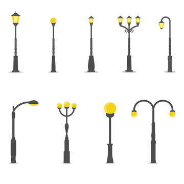 Set of street lamps