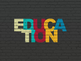 Obraz premium Learning concept: Education on wall background