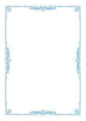 Ornate rectangular color frame, A4 page proportions.