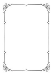 Ornate rectangular black frame, A4 page proportions.