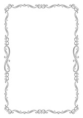 Ornate rectangular black frame, A4 page proportions.