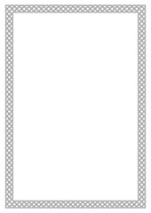 Decorative black and white frame, Arabic, oriental style. A4 page format.